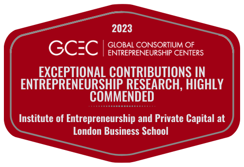 2023 GCEC award -Highly Commended Institute of Entrepreneurship-and-Private Capital at-London Business School